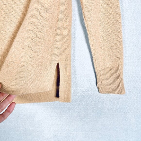 Halogen Cashmere Sweater Womens PS Beige Knit Pullover Tunic Minimalist - Picture 3 of 12